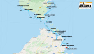 Mappa itinerari crociere MadMax al nord della Sardegna