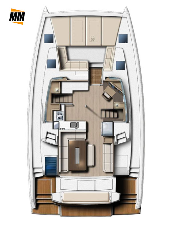pianta dinette del catamarano Bali 4.6